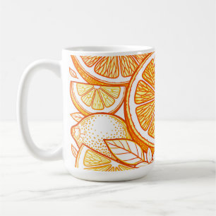 Lebendiges Orangen-Scheiben-Muster in Zitrus-Optik Kaffeetasse