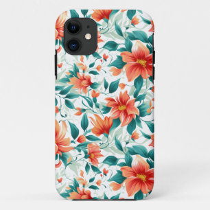 Lebendiges oranges Blumen-Garten-Muster - Elegante Case-Mate iPhone Hülle