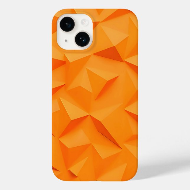 Lebendiges oranges geometrisches iPhone-Case in ma Case-Mate iPhone Hülle (Rückseite)