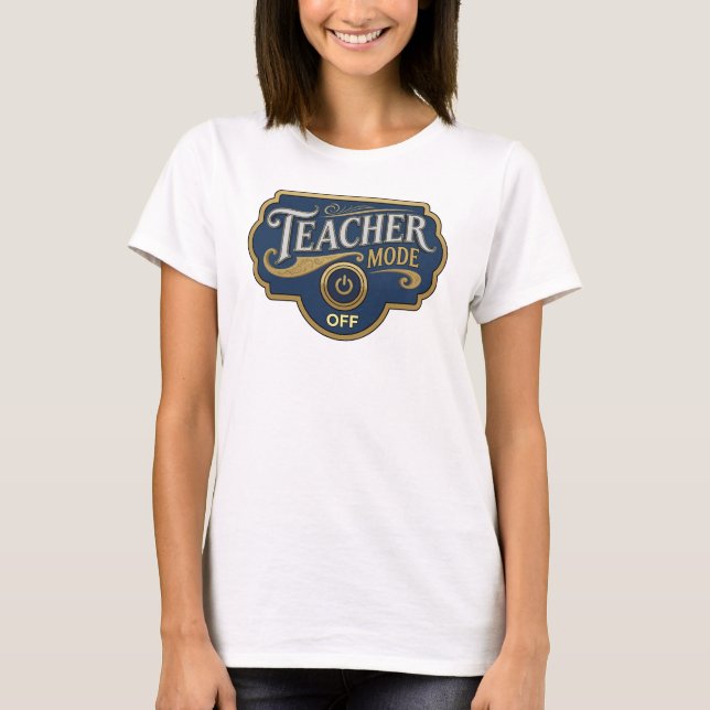 Lebendiges oranges TEACH MODE OFF-Kundenshirt T-Shirt (Vorderseite)