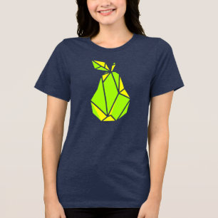 Lebendiges Origami-Geometrisches-Birnen-Grafik-T-S Tri-Blend Shirt