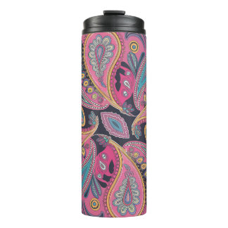 Lebendiges Paisley-Swirbel-Muster-Design Thermosbecher