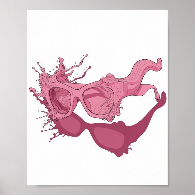 Lebendiges Pink ABSTRACTE KUNST Abstrakte Gestaltu Poster (Vorne)