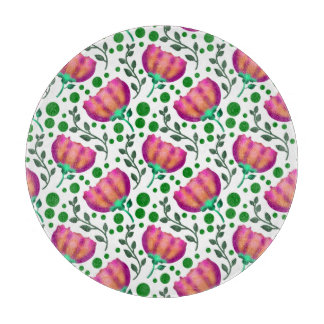 Lebendiges Pink-Orange-Blumenmuster Schneidebrett