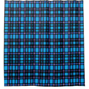 Lebendiges Plaid-Tartan-Muster-Stoff Duschvorhang