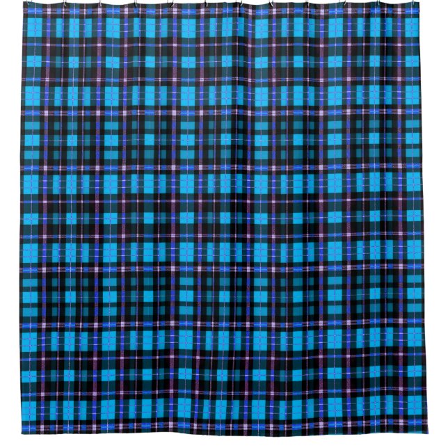 Lebendiges Plaid-Tartan-Muster-Stoff Duschvorhang (Vorderseite)
