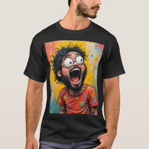 Lebendiges Pop-Art-Chaos Crazy Grafik-T-Shirt T-Shirt