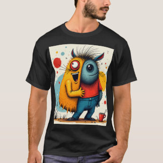 Lebendiges Pop-Art-Chaos Crazy Grafik-T-Shirt T-Shirt