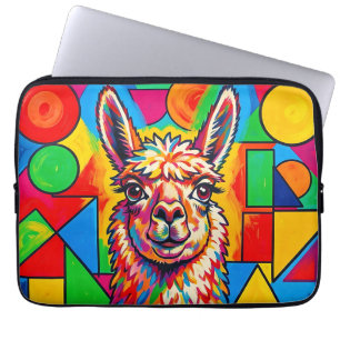 Lebendiges Pop-Art-Llama-Porträt Laptopschutzhülle