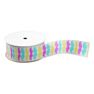 Lebendiges Pop-Art-Schnurrbart-Musterband Ripsband