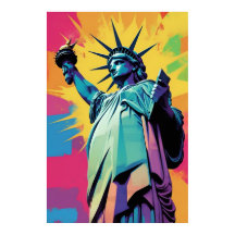 Lebendiges Pop-Art-Statue-of-Liberty-Plakat Wandku
