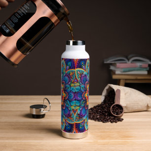 Lebendiges psychedelisches Mandala Trinkflasche