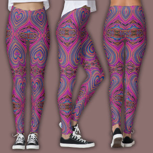 Lebendiges psychedelisches Muster Trippy Magent/ Leggings
