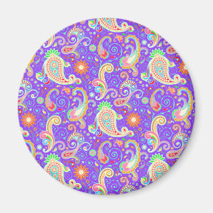 Lebendiges psychedelisches Paisley Magnet