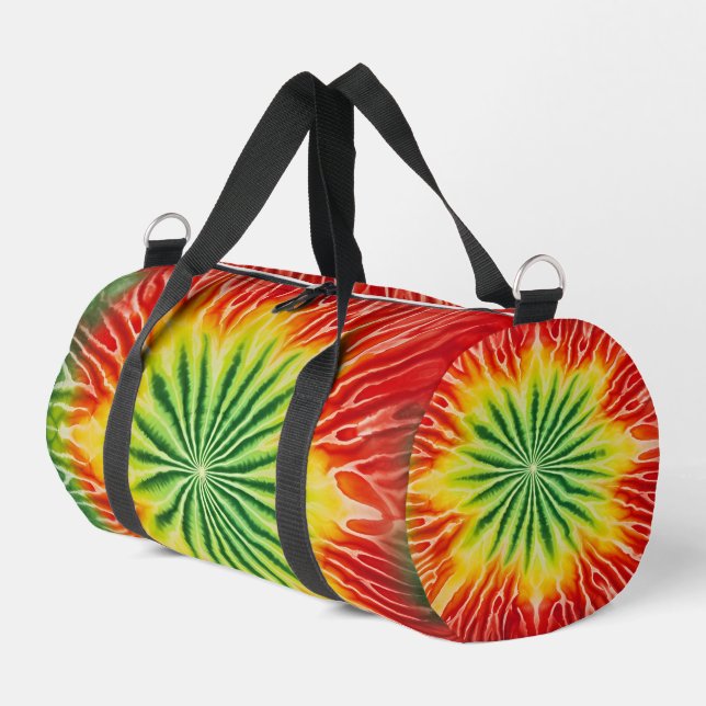 Lebendiges Radial-Tie-Dye-Reise-Kit Duffle Bag (Linke Seite)