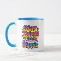Lebendiges Regenbogen Bleib Trippy Hippie Zitat