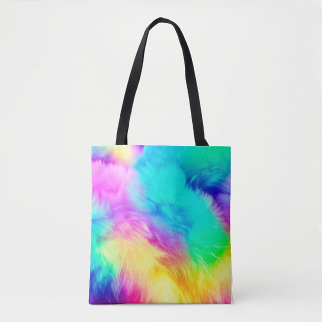 Lebendiges Regenbogen Flauschige Fellstruktur Hint (Vorderseite)