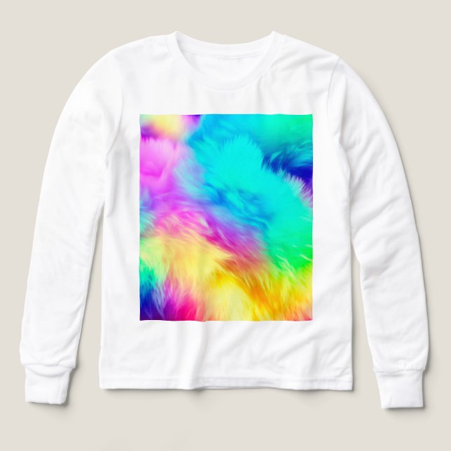 Lebendiges Regenbogen Flauschige Fellstruktur Hint (Design Vorderseite)