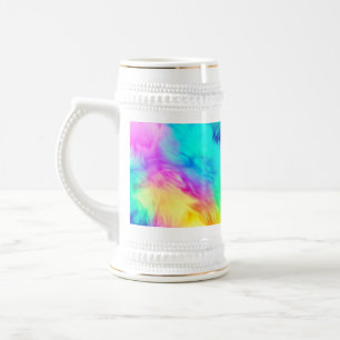 Lebendiges Regenbogen Flauschige Fellstruktur Hint Bierglas