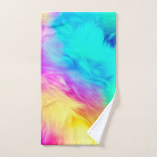 Lebendiges Regenbogen Flauschige Fellstruktur Hint Handtuch