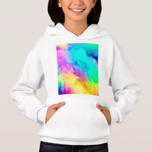 Lebendiges Regenbogen Flauschige Fellstruktur Hint Hoodie