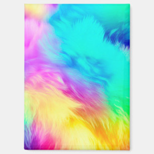 Lebendiges Regenbogen Flauschige Fellstruktur Hint Magnet