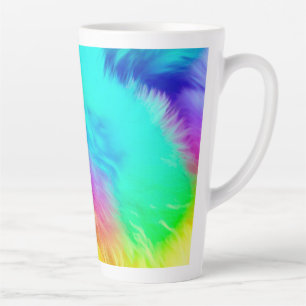 Lebendiges Regenbogen Flauschige Fellstruktur Hint Milchtasse