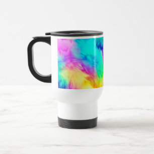 Lebendiges Regenbogen Flauschige Fellstruktur Hint Reisebecher