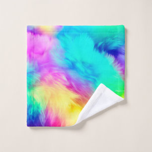 Lebendiges Regenbogen Flauschige Fellstruktur Hint Waschlappen