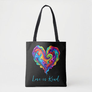 Lebendiges Regenbogen-Pour-Paint-Herz