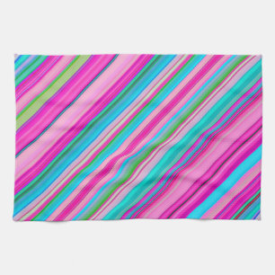 Lebendiges Regenbogen-Streifenmuster-Design Geschirrtuch