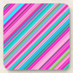 Lebendiges Regenbogen-Streifenmuster-Design Getränkeuntersetzer