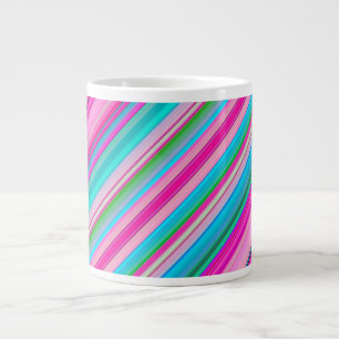 Lebendiges Regenbogen-Streifenmuster-Design Jumbo-Tasse