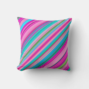Lebendiges Regenbogen-Streifenmuster-Design Kissen