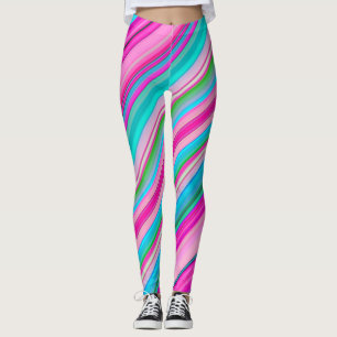 Lebendiges Regenbogen-Streifenmuster-Design Leggings