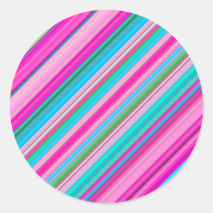 Lebendiges Regenbogen-Streifenmuster-Design Runder Aufkleber