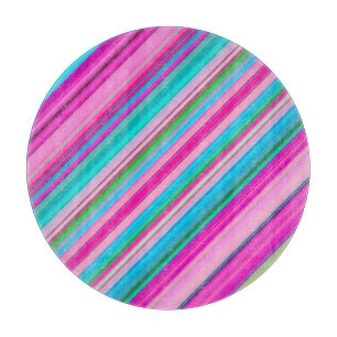 Lebendiges Regenbogen-Streifenmuster-Design Schneidebrett