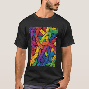 Lebendiges Regenbogen-Weben Stolz T-Shirt
