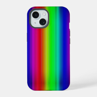 Lebendiges Regenbogenfarben-Streifenlinienmuster iPhone 15 Hülle