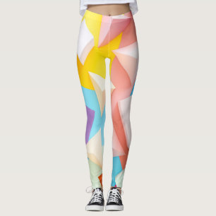 Lebendiges Retro-3D-Dreiecksprisma-Muster Mehrfarb Leggings