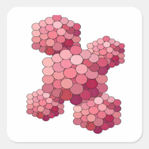 Lebendiges rosa abstraktes Sticker-Grafikdesign Quadratischer Aufkleber