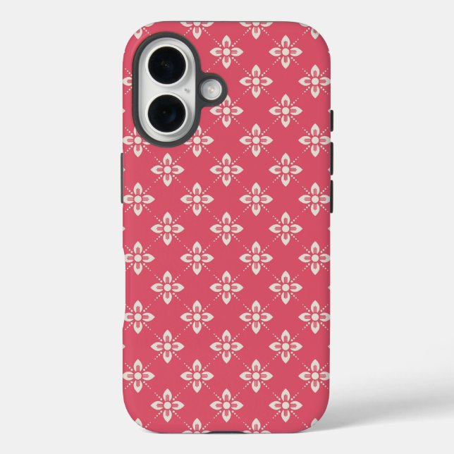 Lebendiges rosa Blumenmuster mit geometrischen Blu Case-Mate iPhone Hülle (Rückseite)