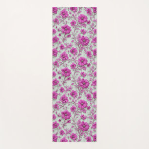 Lebendiges rosa Blumenmuster mit magenta Blüten Yogamatte