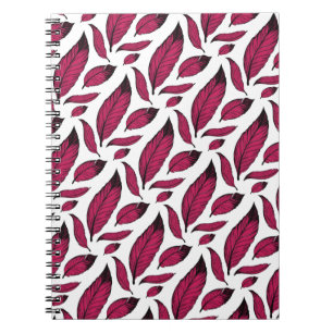 Lebendiges rosa Feder Muster Notizblock