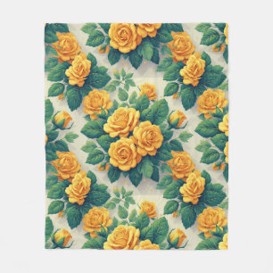 Lebendiges Rosenbouquet-Muster für florale Dekorat Fleecedecke