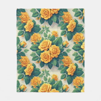 Lebendiges Rosenbouquet-Muster für florale Dekorat Fleecedecke