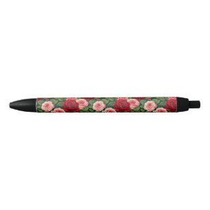 Lebendiges Rosenmuster mit roten und rosa Rosen Kugelschreiber