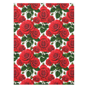 Lebendiges Rosenmuster mit roten und rosa Rosen Tischdecke