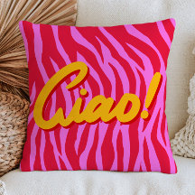 Lebendiges Rot- und Rosa-Zebrastreifen-Muster Ciao