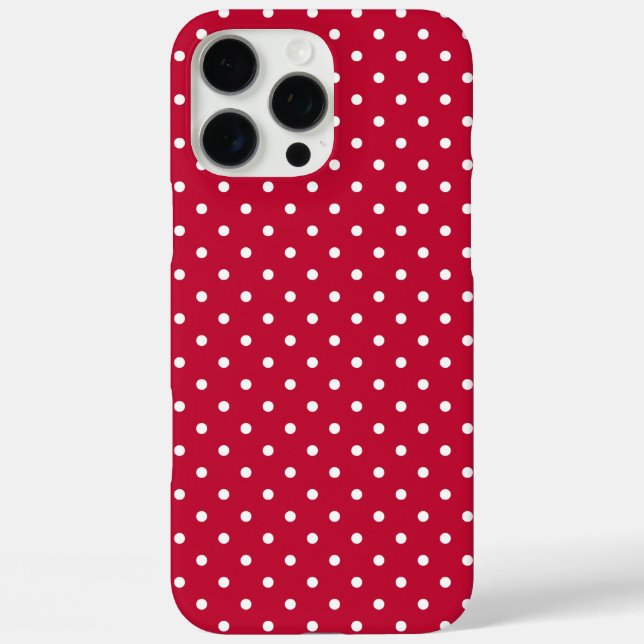 Lebendiges Rot-Weiß-Pünktchenmuster Case-Mate iPhone Hülle (Rückseite)